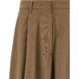 Brown Cotton Mini Skirt