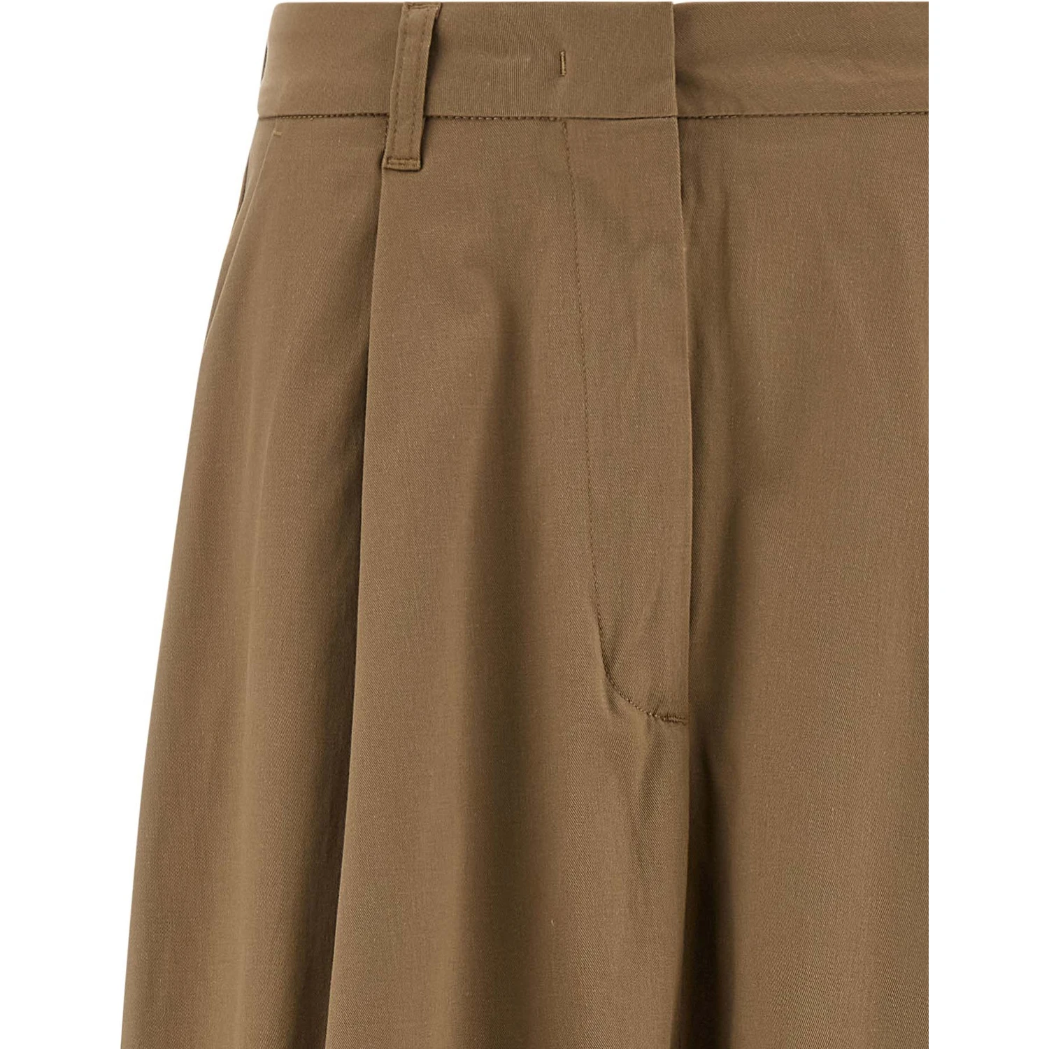 Brown Cotton Mini Skirt