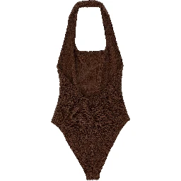 Brown Polyamide One-Piece Swimsuit