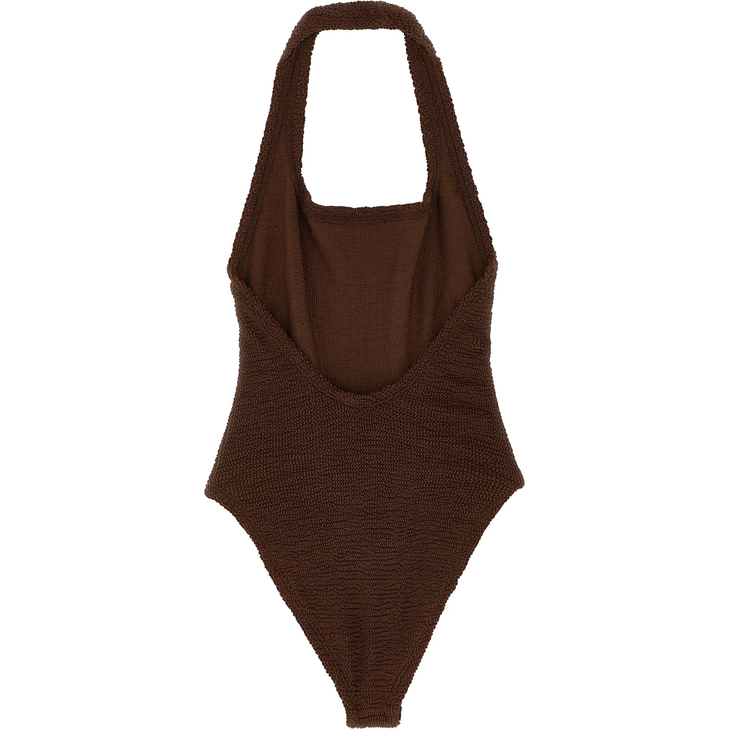 Brown Polyamide One-Piece Swimsuit