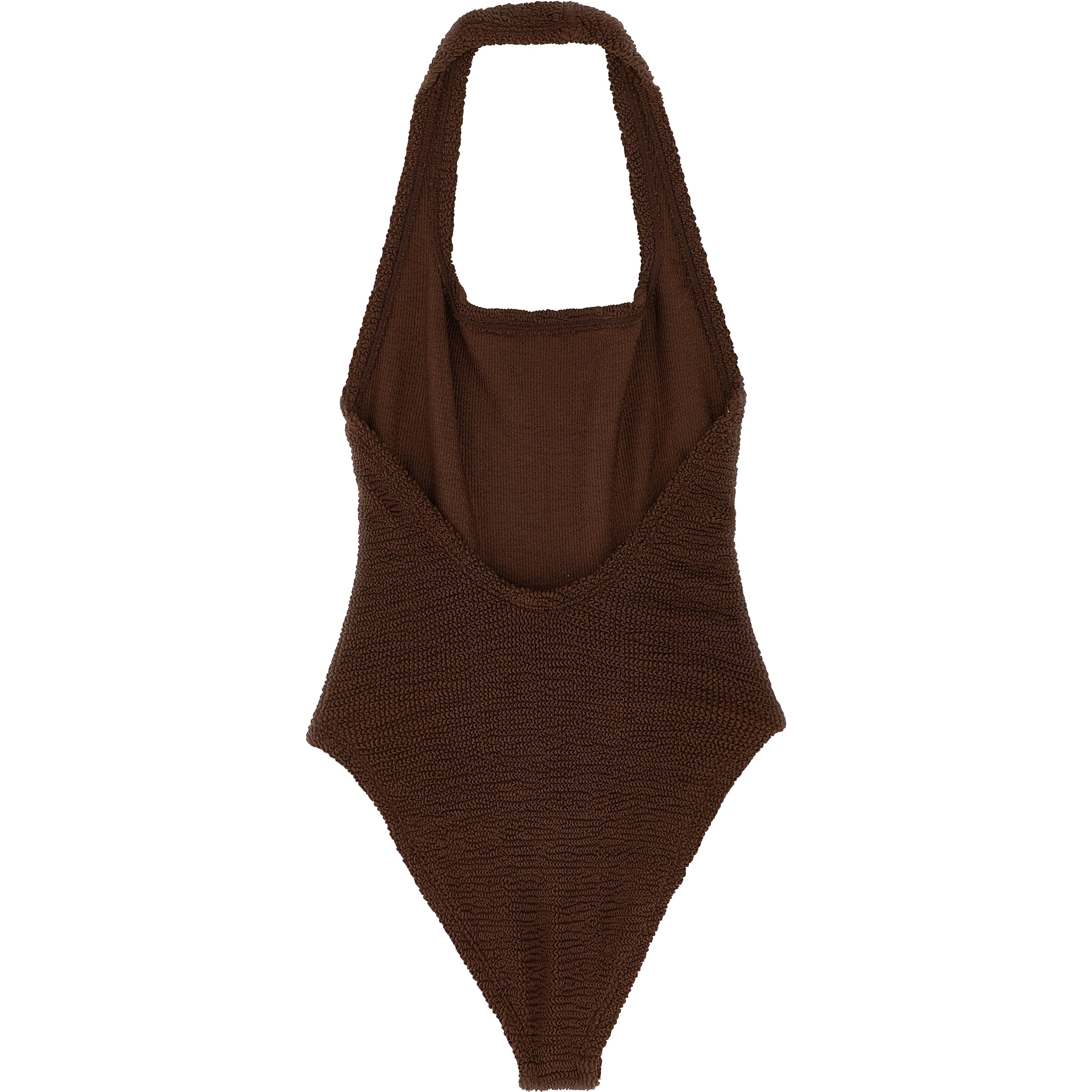 Brown Polyamide One-Piece Swimsuit