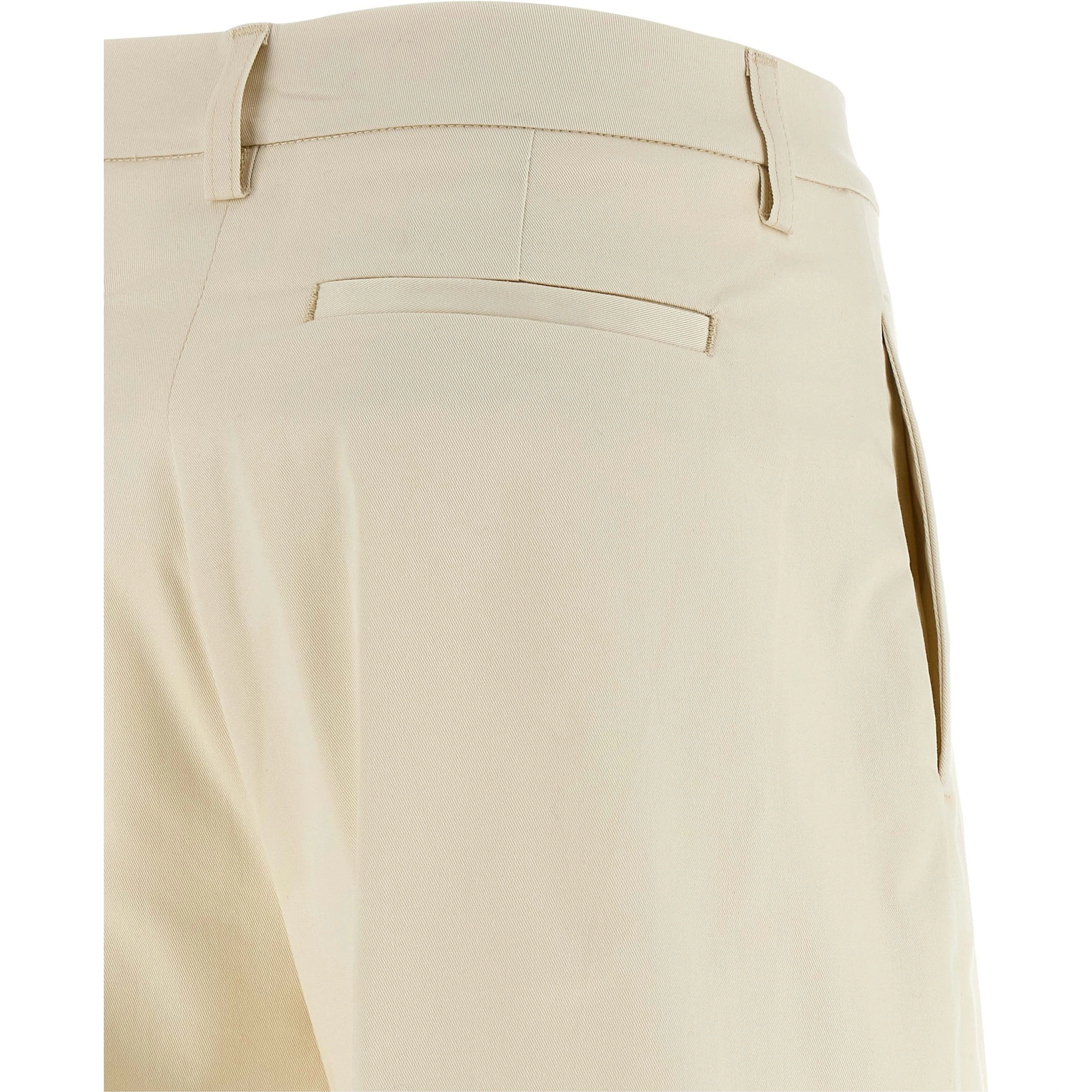 White Cotton Casual Pants