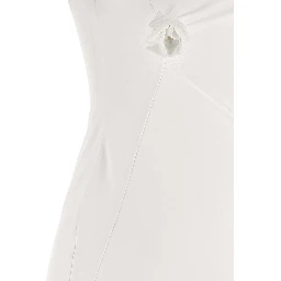 White Polyamide Short Dress