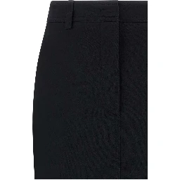 Black Cotton Midi Skirt