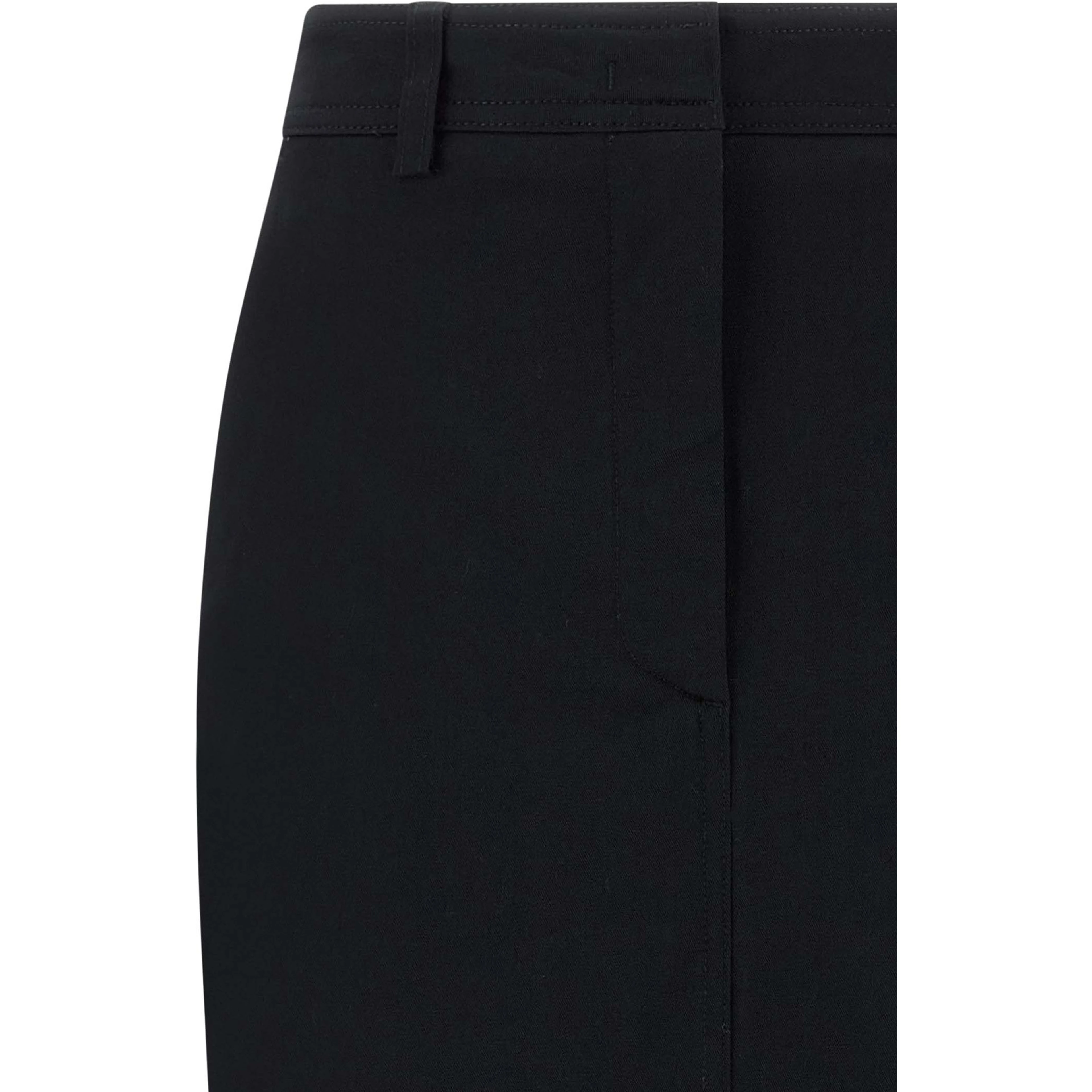 Black Cotton Midi Skirt