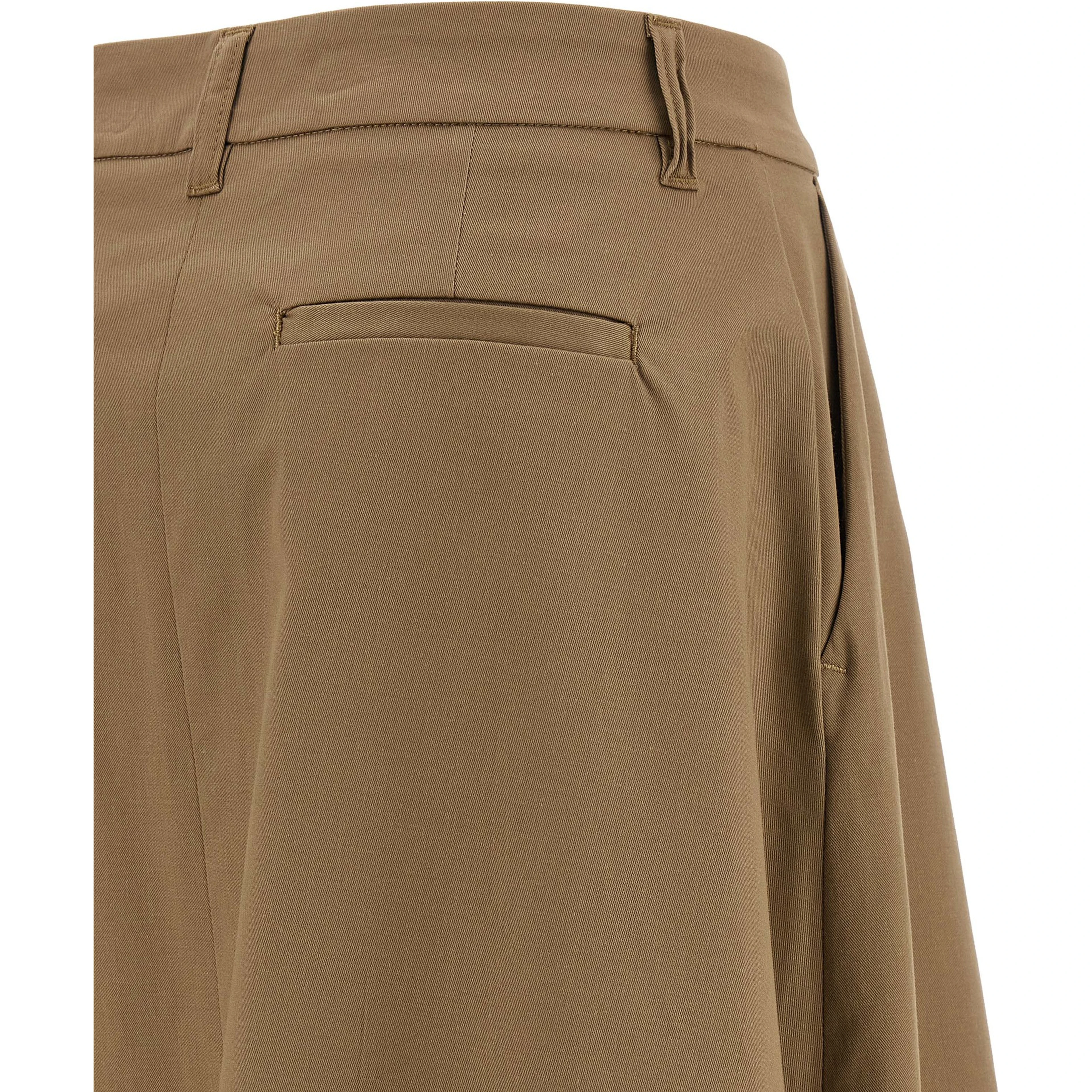 Brown Cotton Mini Skirt