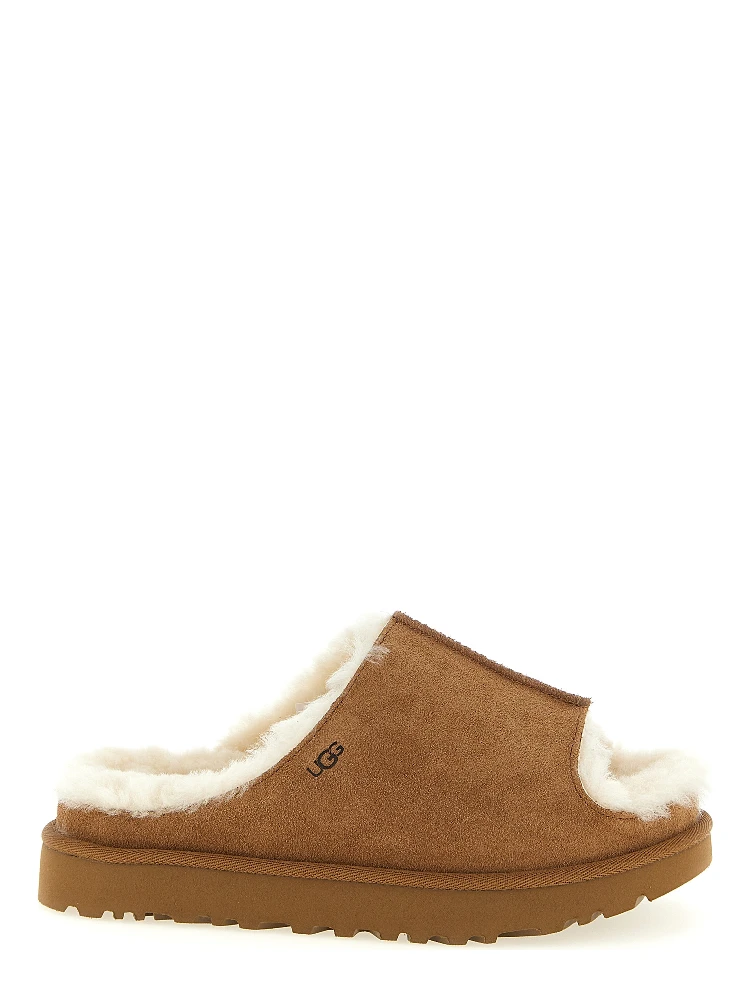 Brown Leather Slides
