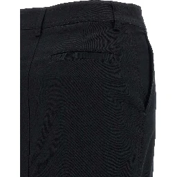 Black Cotton Midi Skirt