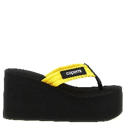 Bicolor Viscose Wedge Sandals