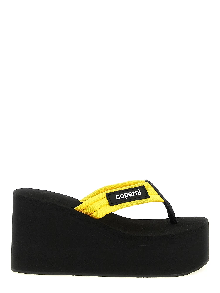 Bicolor Viscose Wedge Sandals