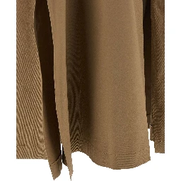 Brown Cotton Mini Skirt