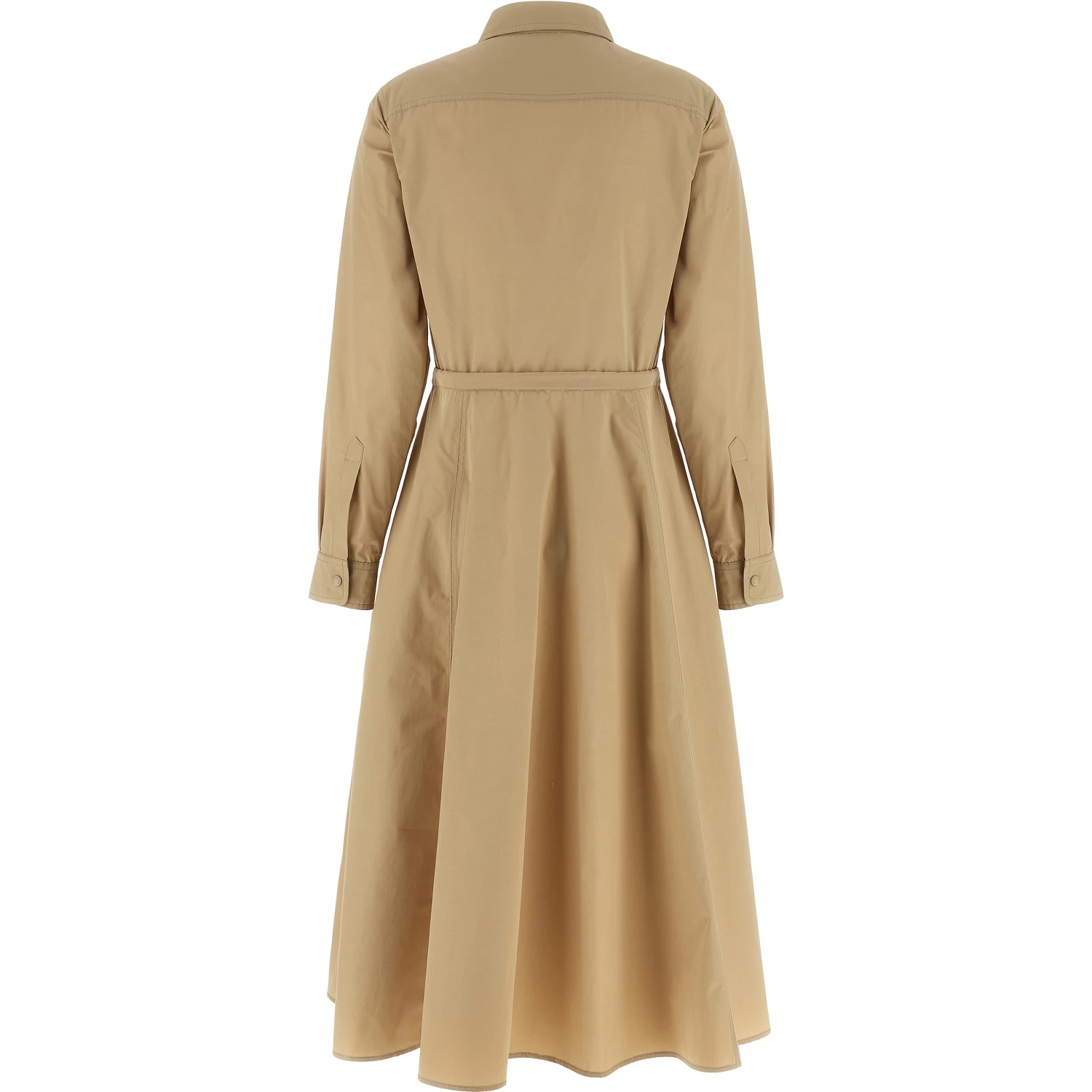 Beige Polyester Long Dress