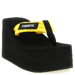 Bicolor Viscose Wedge Sandals