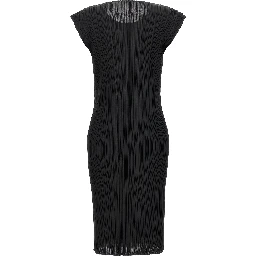 Black Polyester Midi Dress