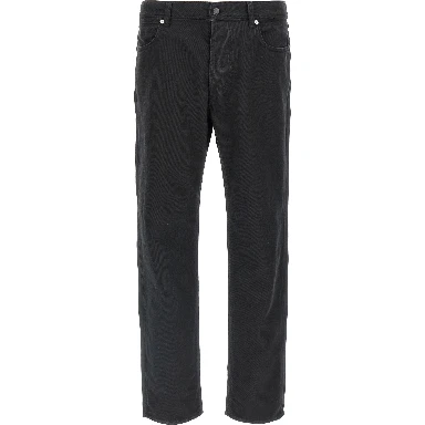 Black Cotton Straight-Leg Jeans