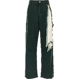 Bicolor Cotton Casual Pants