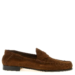 Brown Suede Leather Slip-On Loafers