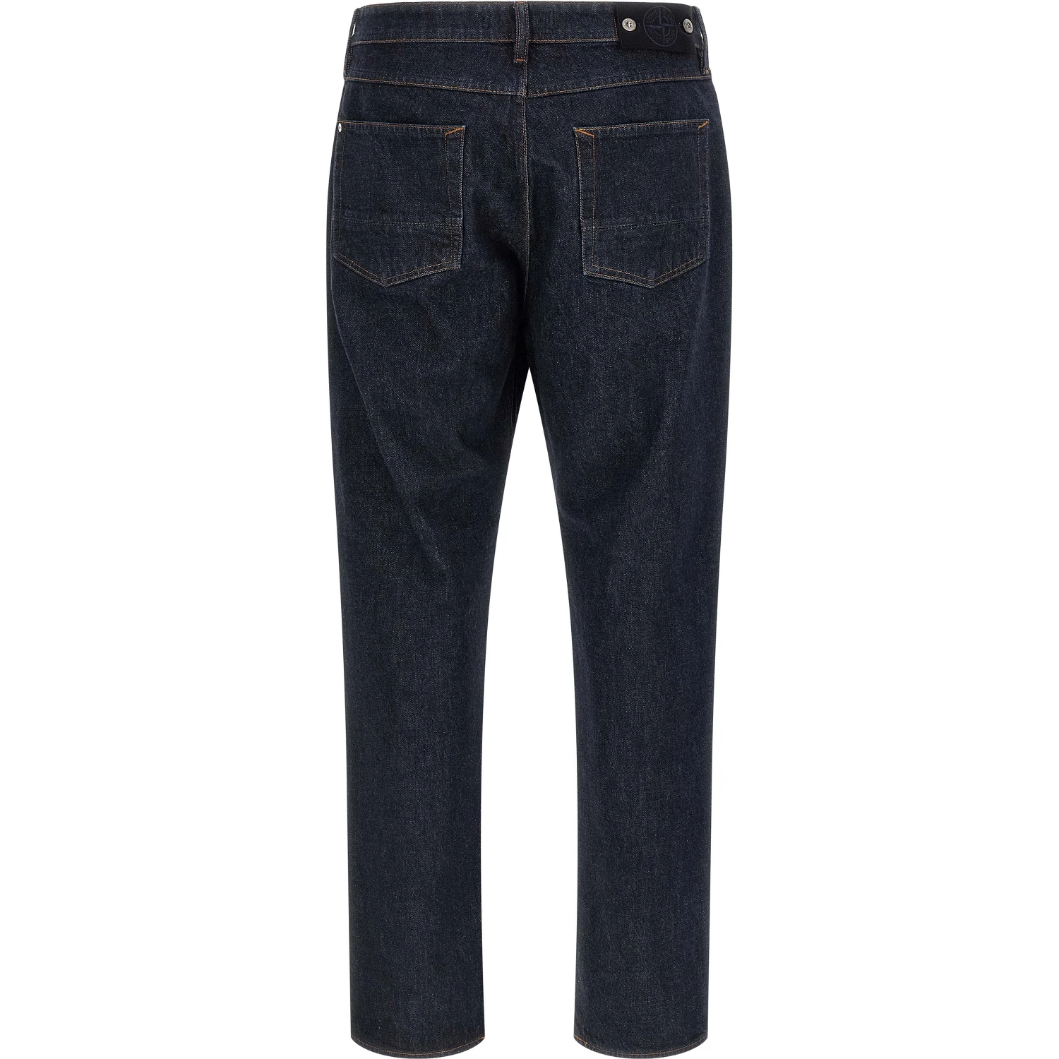 Blue Cotton Straight-Leg Jeans