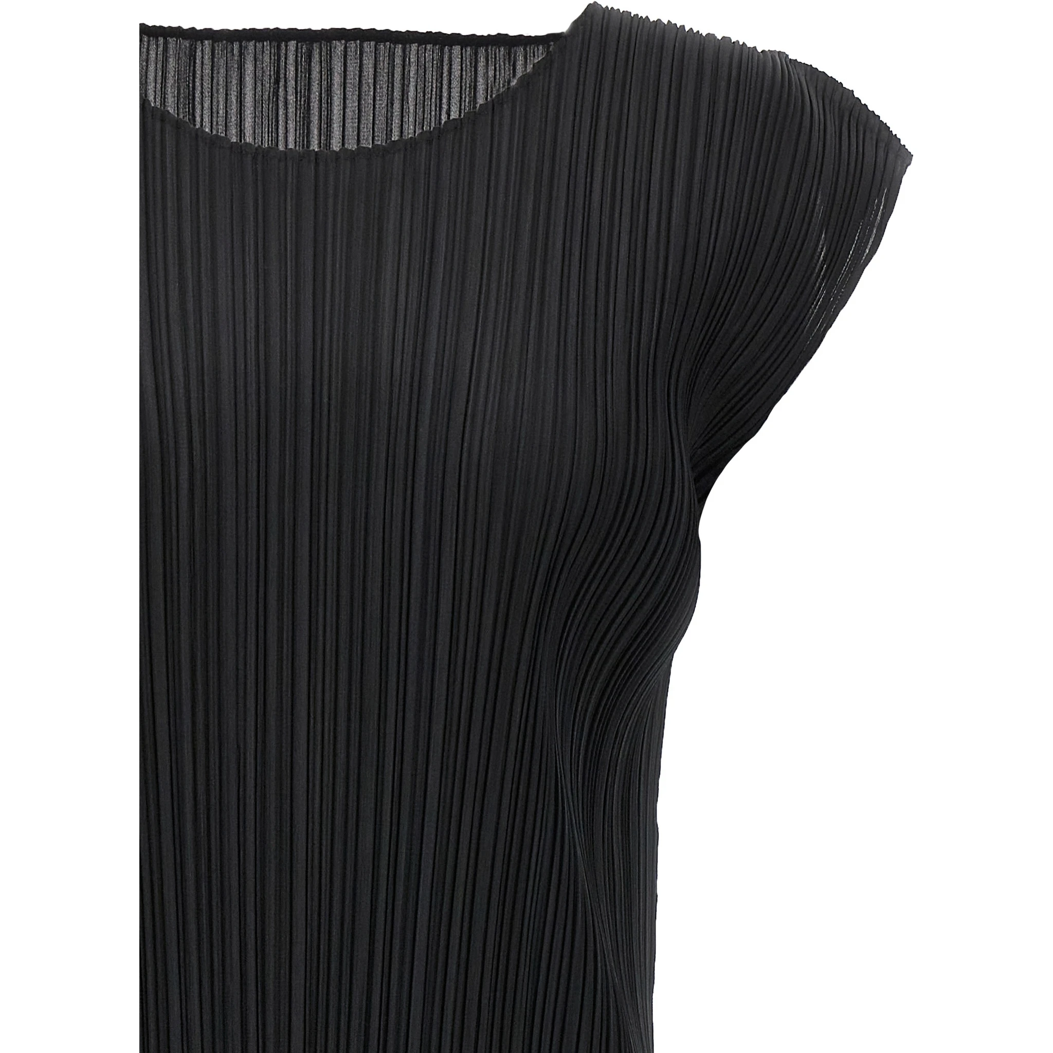 Black Polyester Midi Dress