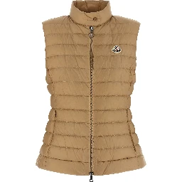 Beige Polyamide Sleeveless Jacket