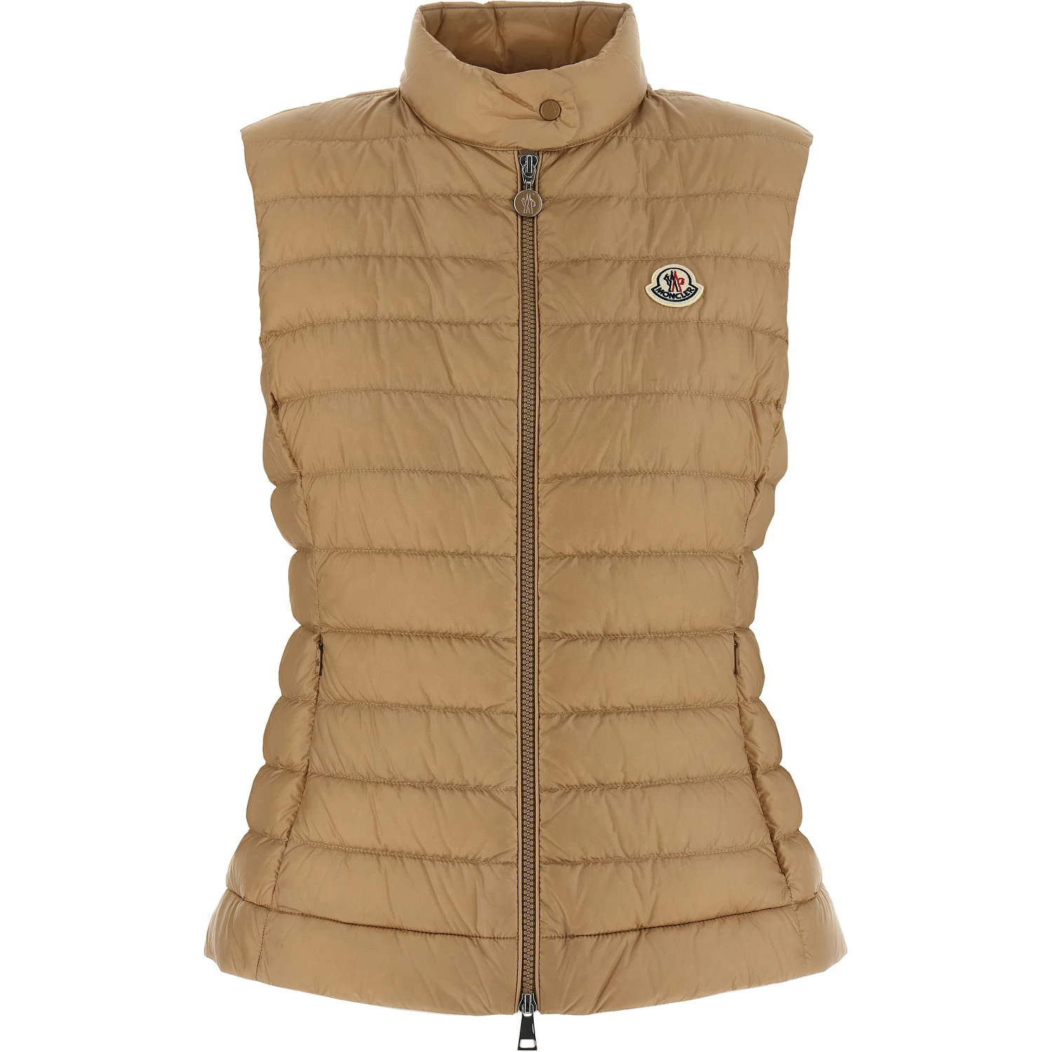 Beige Polyamide Sleeveless Jacket