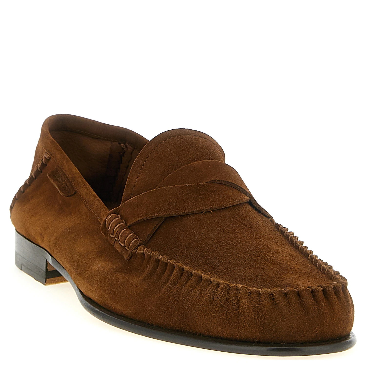Brown Suede Leather Slip-On Loafers