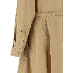 Beige Polyester Long Dress