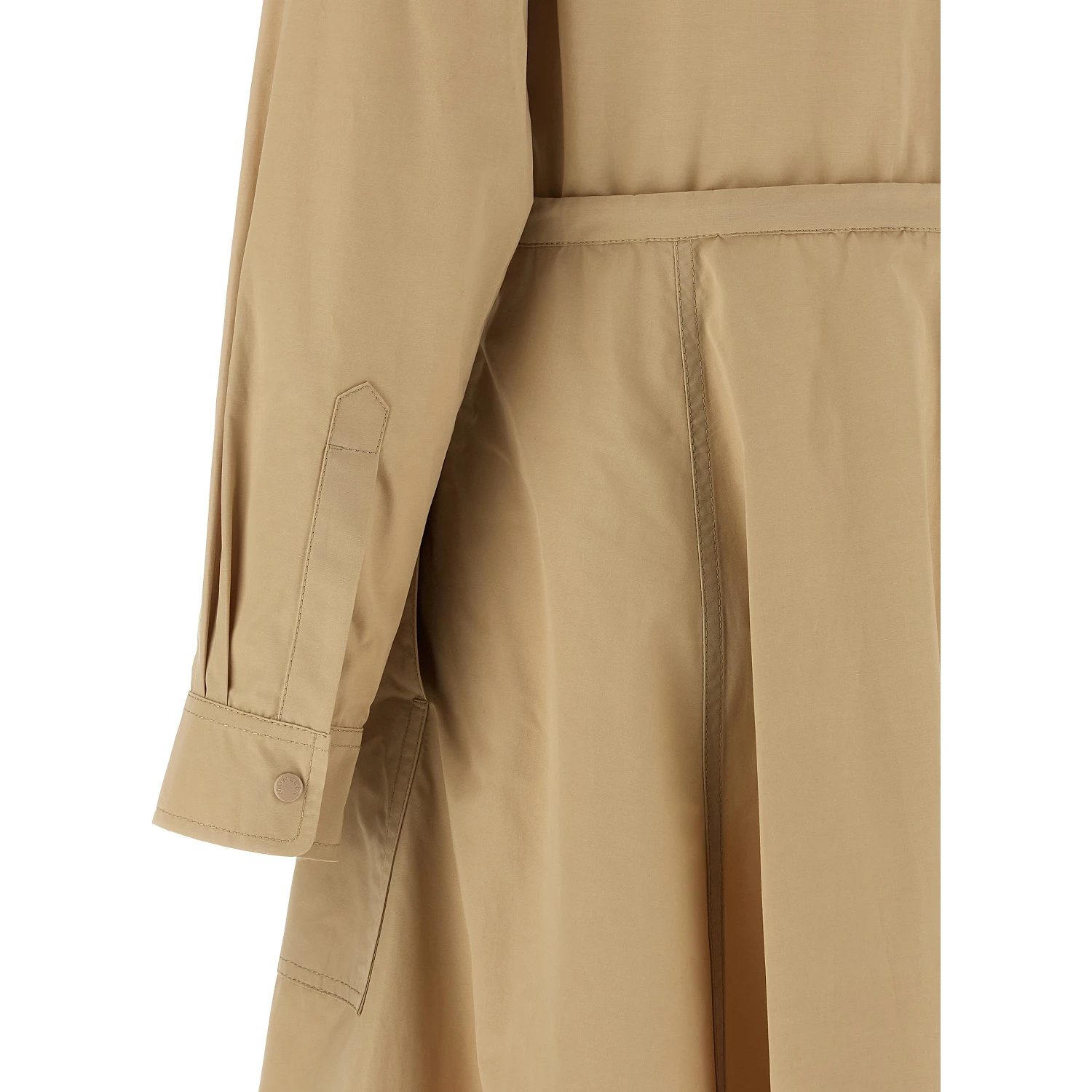 Beige Polyester Long Dress