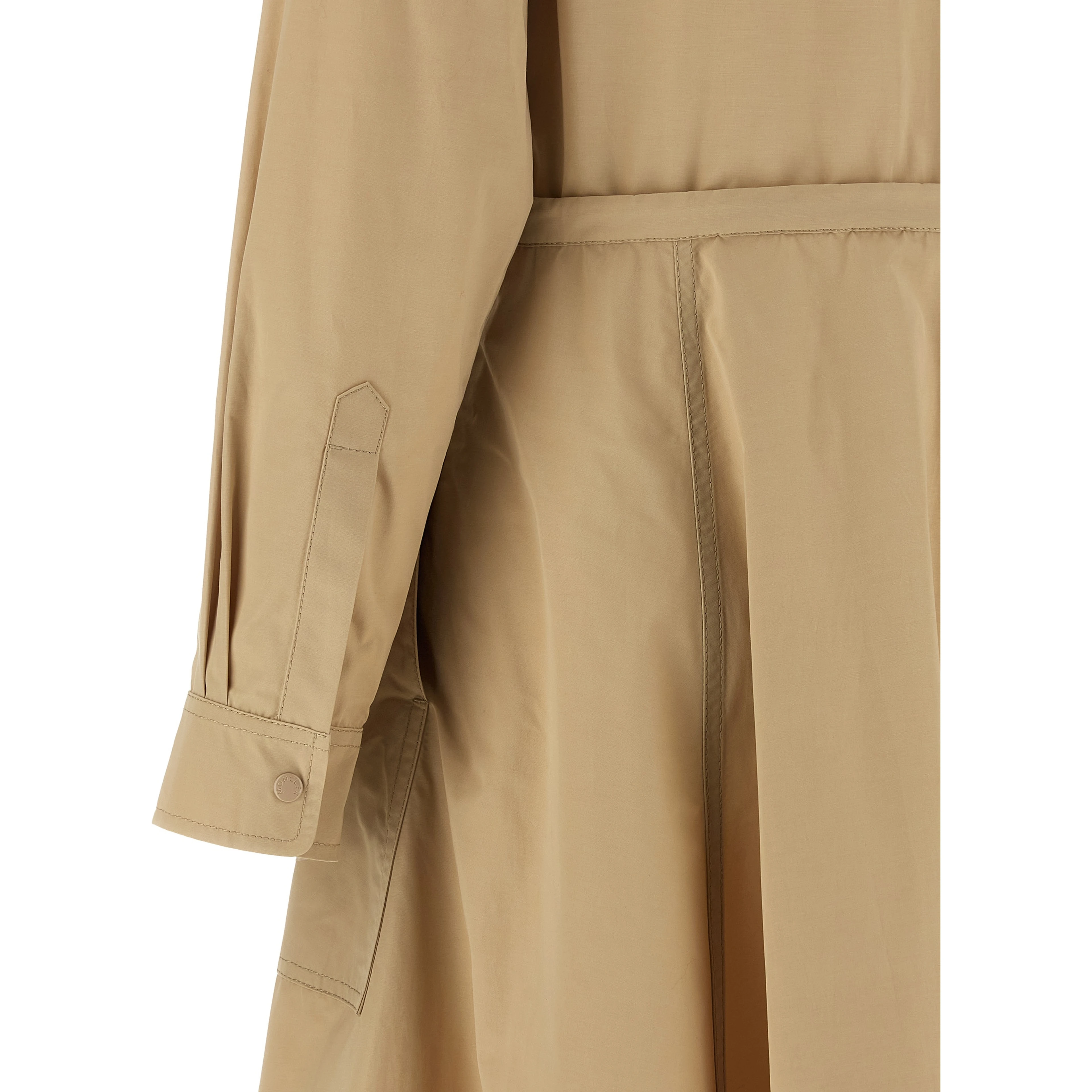 Beige Polyester Long Dress