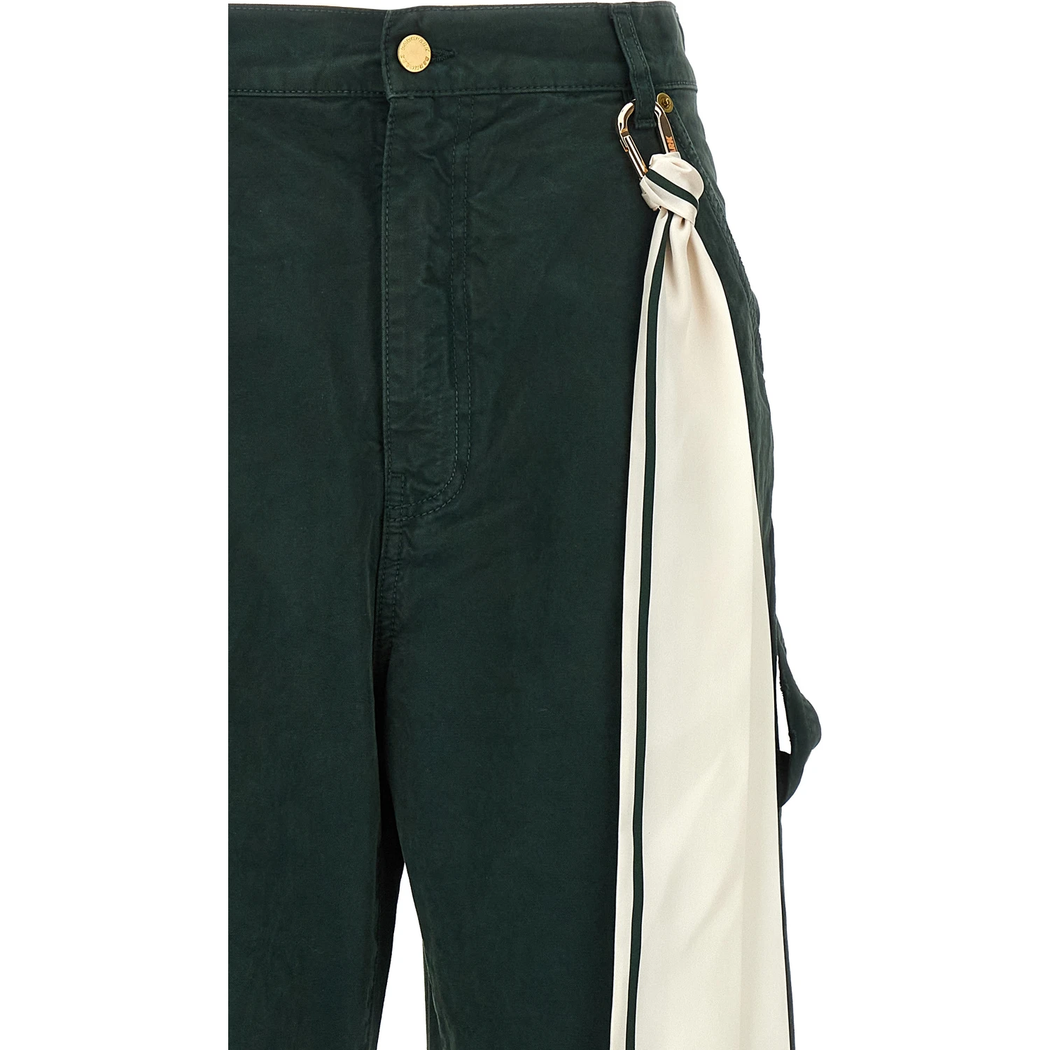 Bicolor Cotton Casual Pants