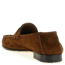 Brown Suede Leather Slip-On Loafers