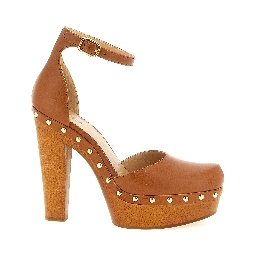 Brown Lamb Leather High Heel Pumps