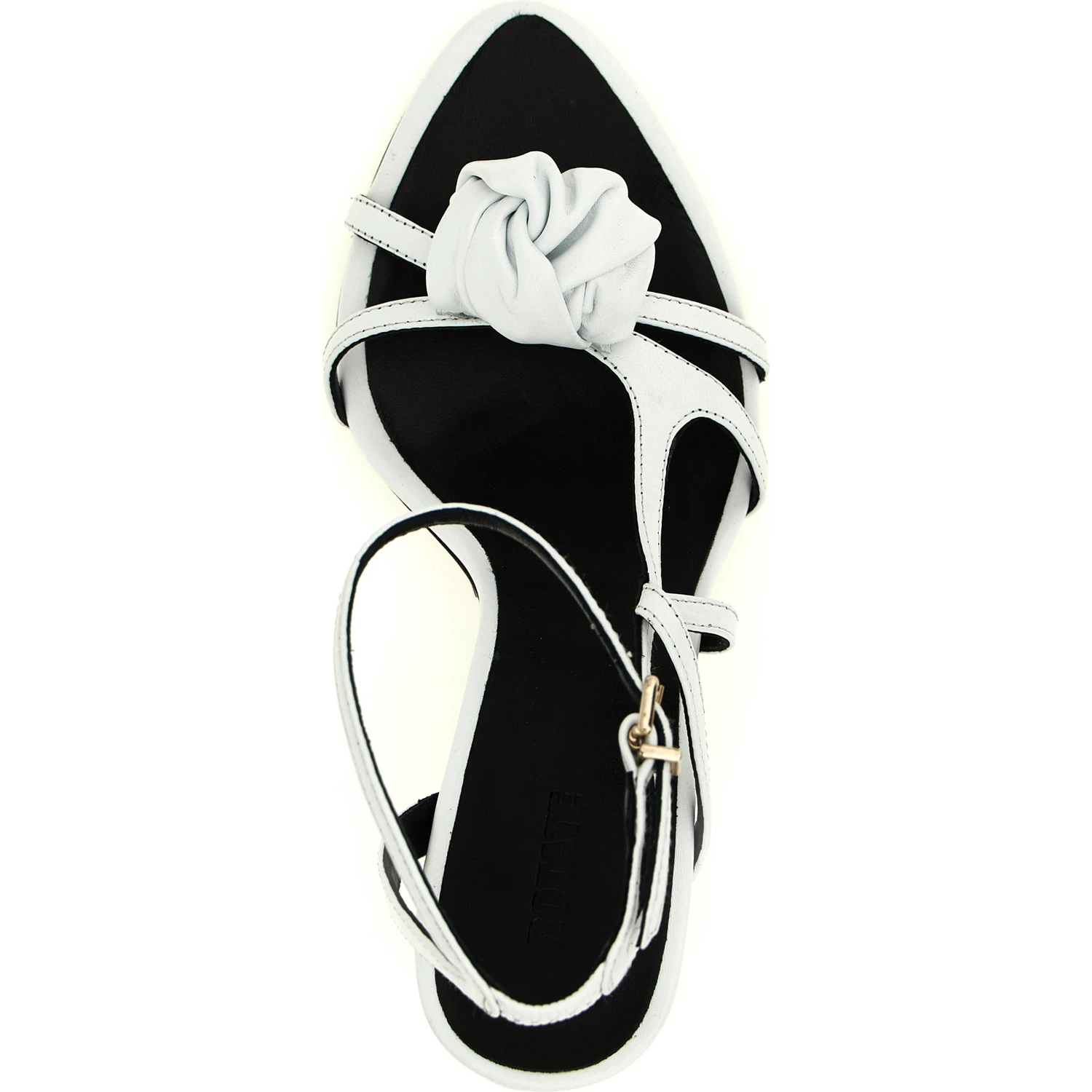 White Calfskin Stiletto Heel Sandals