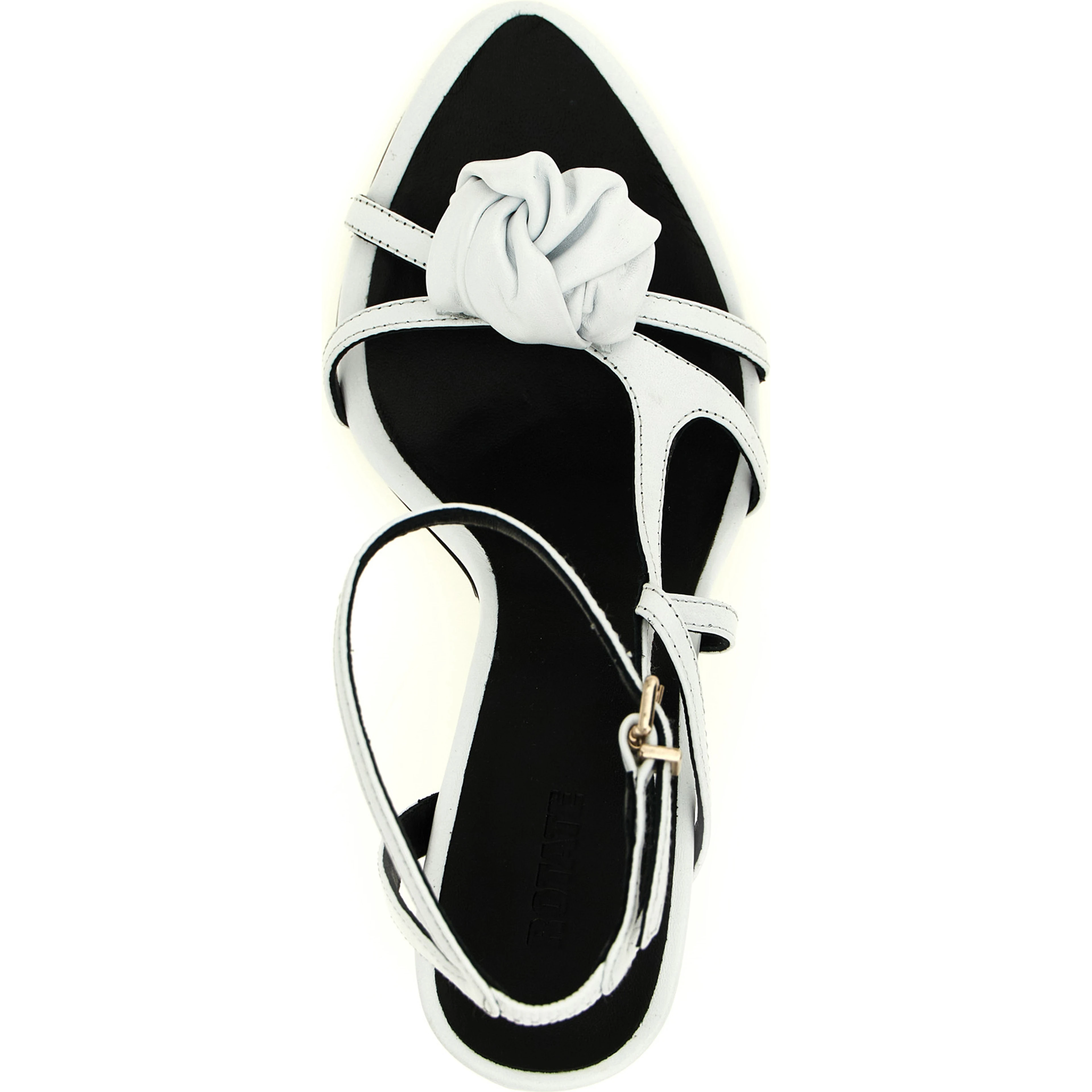 White Calfskin Stiletto Heel Sandals