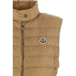 Beige Polyamide Sleeveless Jacket