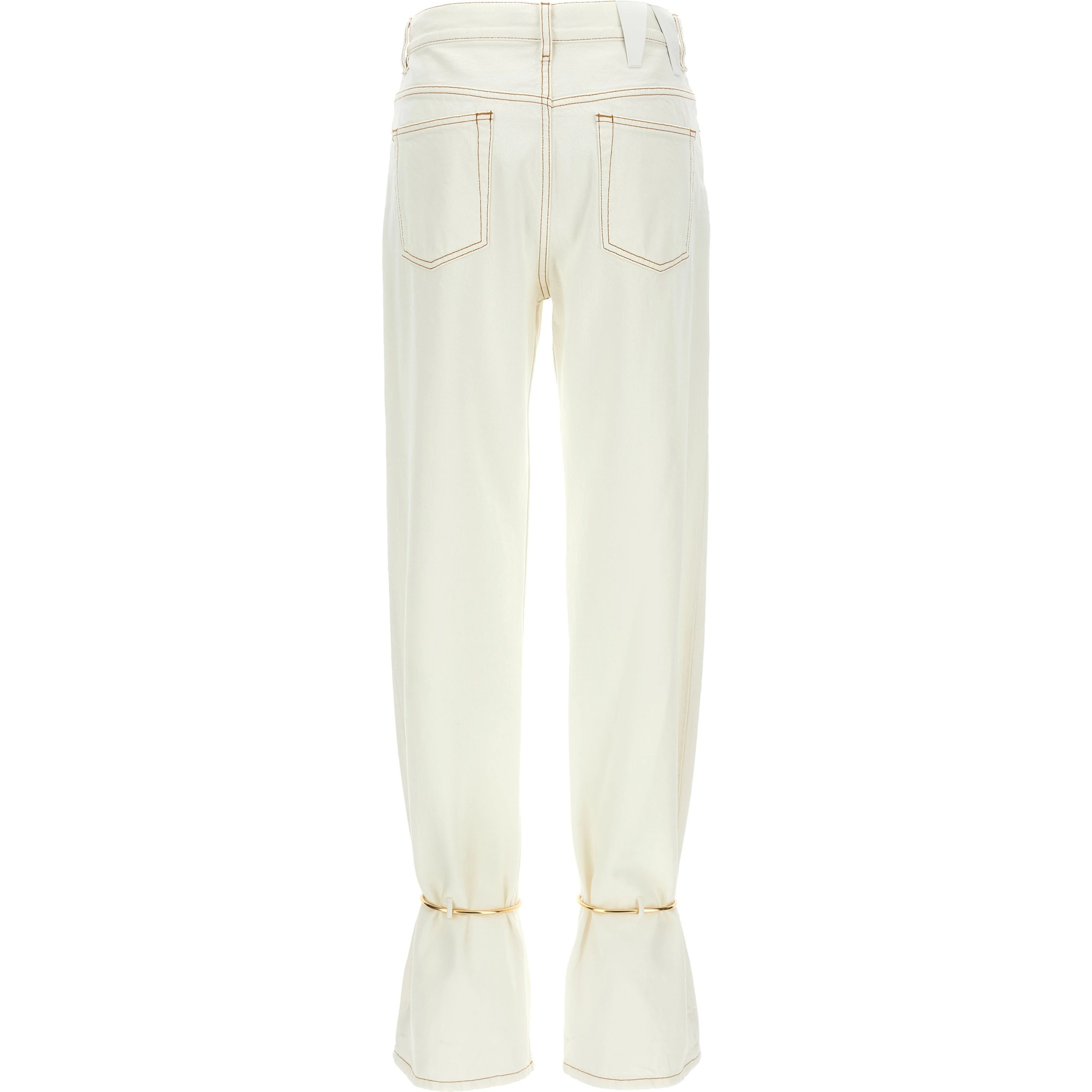 White Cotton Straight-Leg Jeans