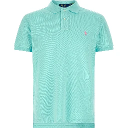 Blue Cotton Polo Shirt