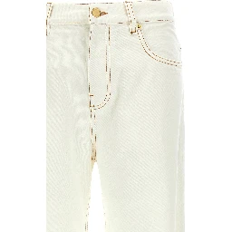 White Cotton Straight-Leg Jeans