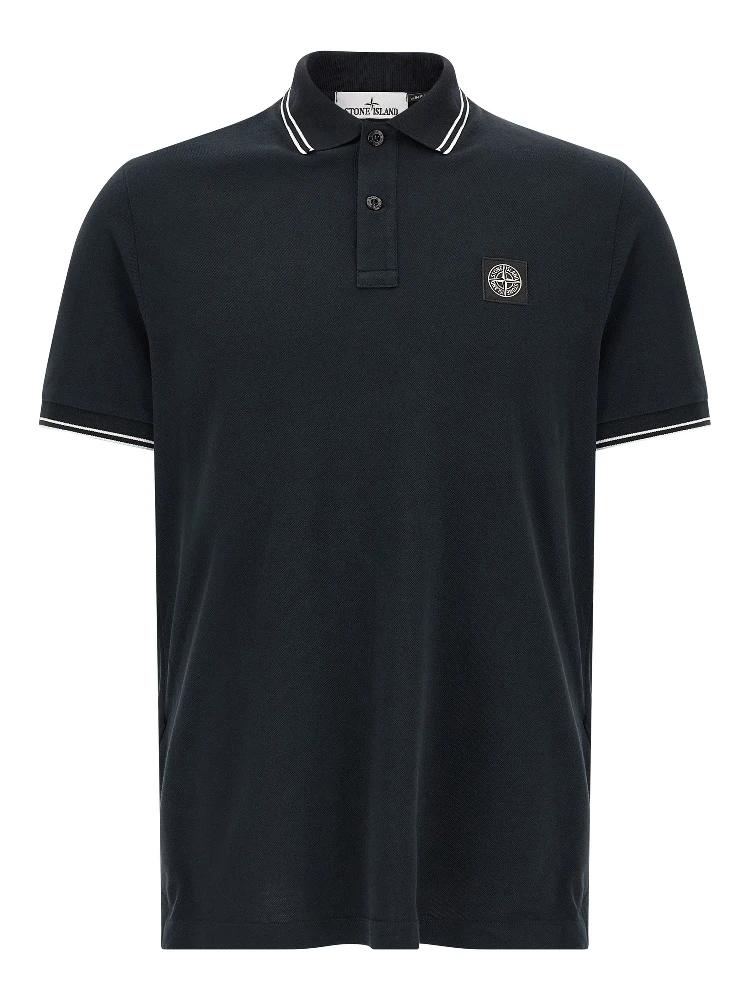 Blue Cotton Polo Shirt