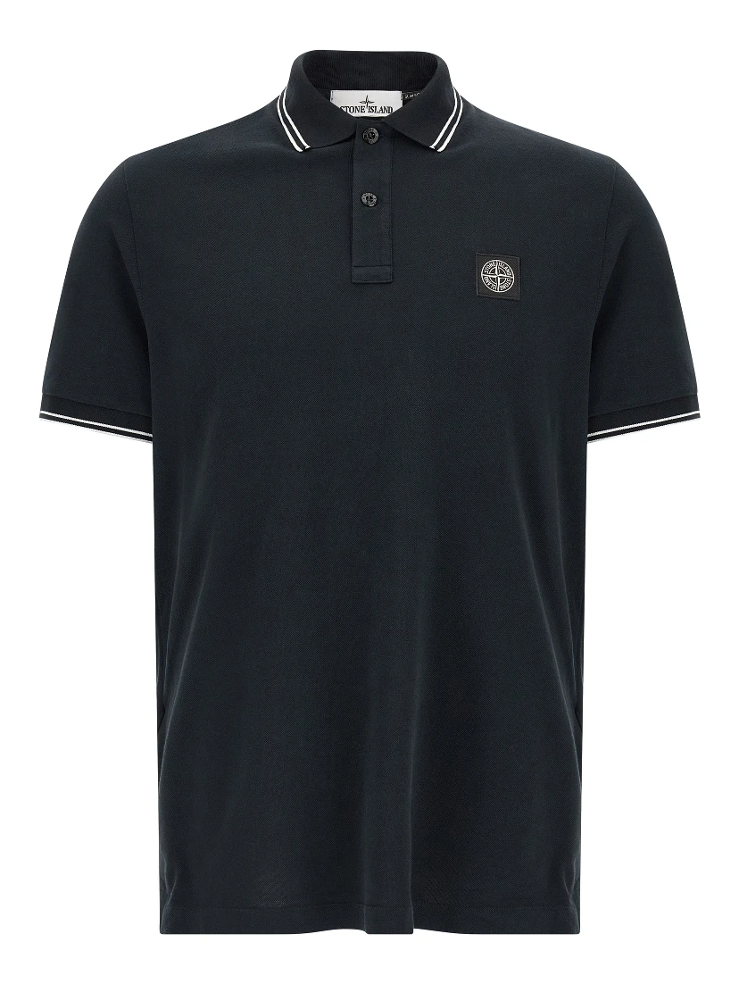 Blue Cotton Polo Shirt