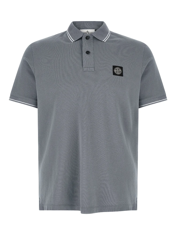 Blue Cotton Polo Shirt