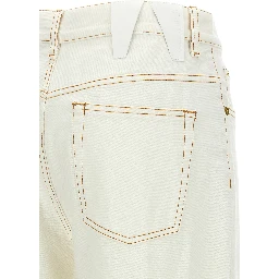 White Cotton Straight-Leg Jeans