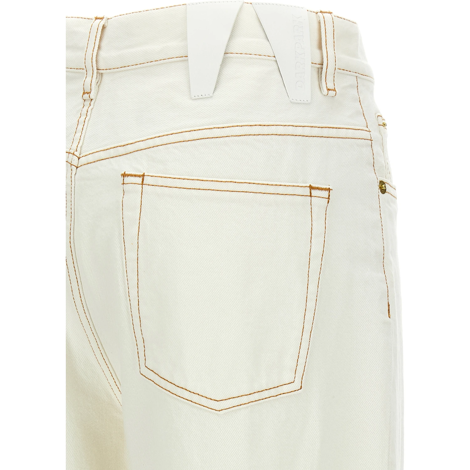 White Cotton Straight-Leg Jeans