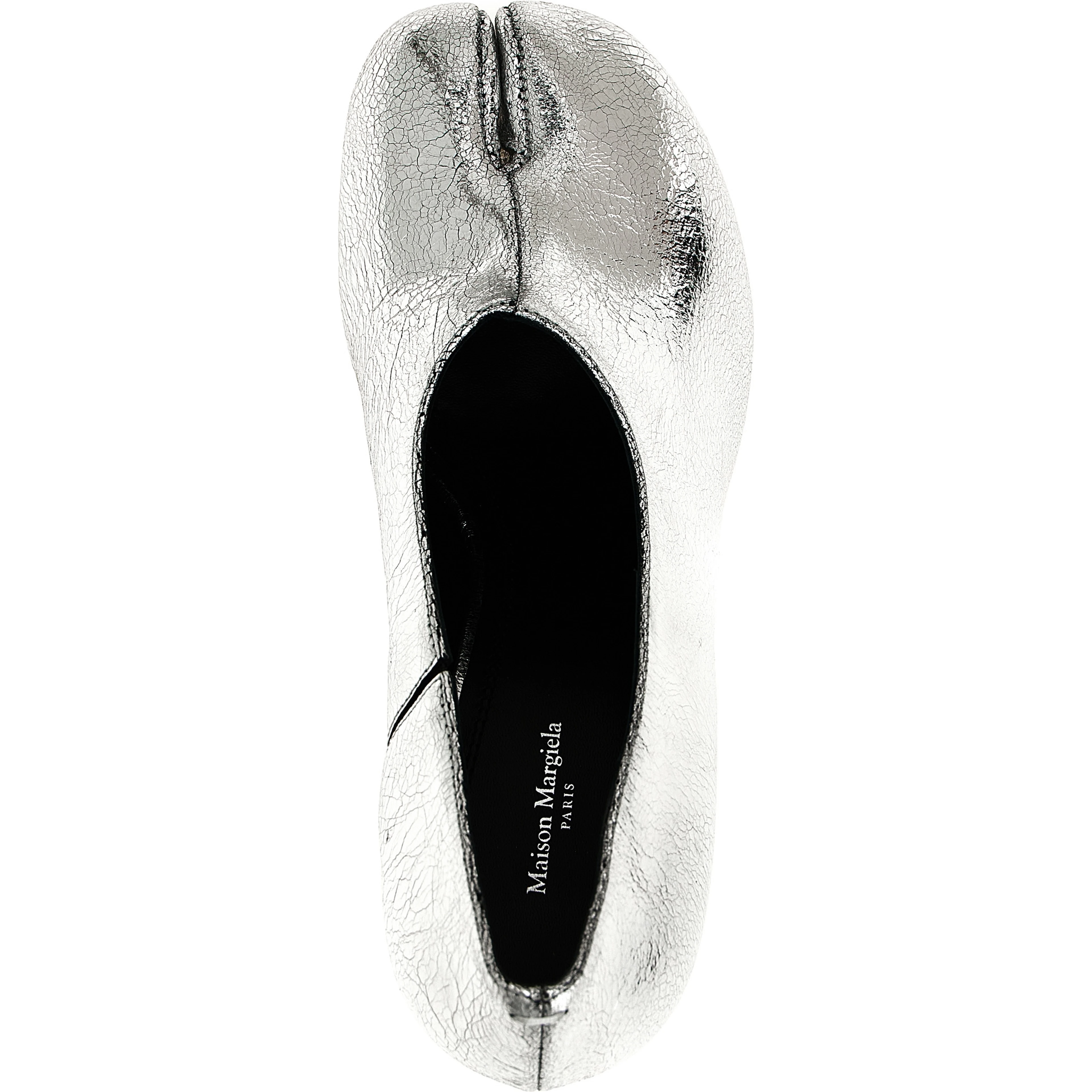 Silver Calfskin Mid Heel Pumps