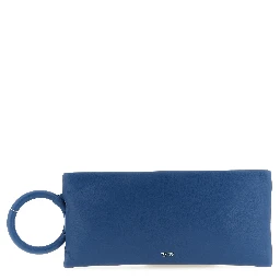 Blue Lambskin Clutch Bag