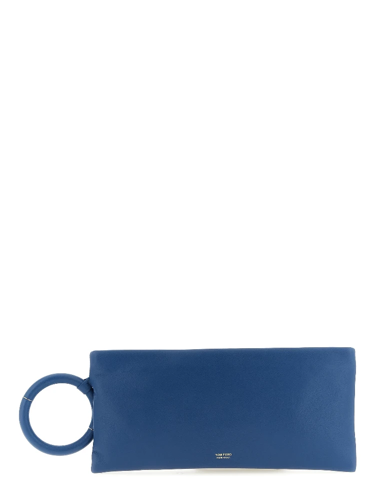 Blue Lambskin Clutch Bag