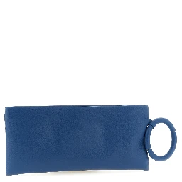 Blue Lambskin Clutch Bag