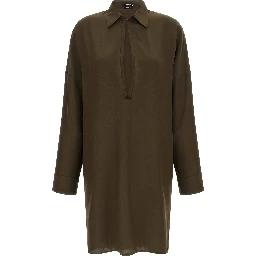 Bicolor Silk Midi Dress