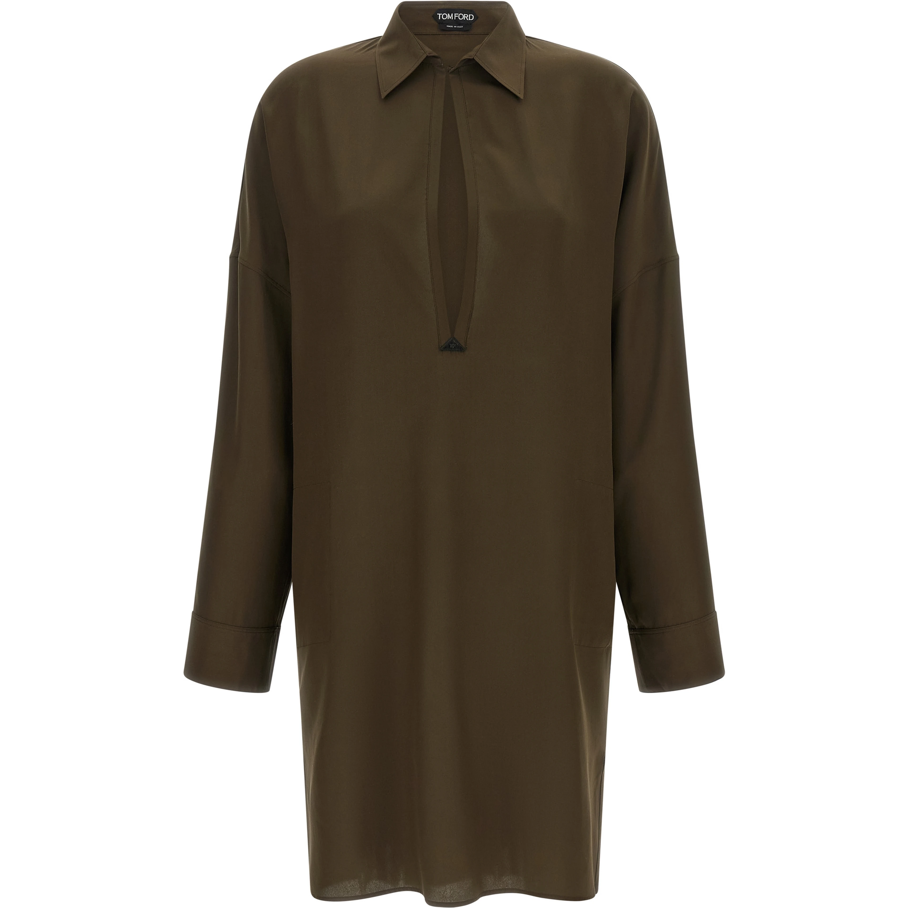 Bicolor Silk Midi Dress