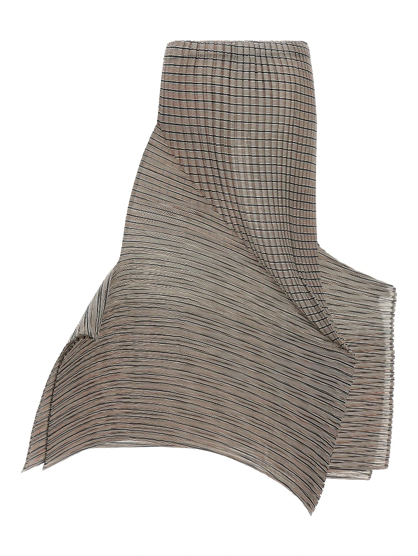 Brown Polyester Mini Skirt